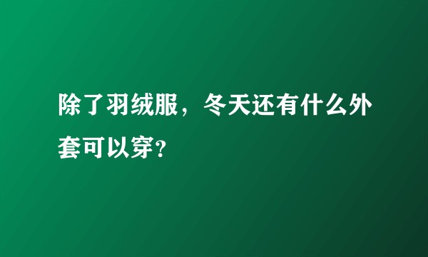 除了羽绒服，冬天还有什么外套可以穿？