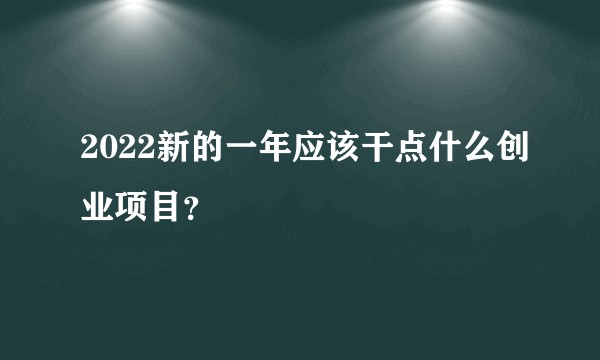 2022新的一年应该干点什么创业项目？
