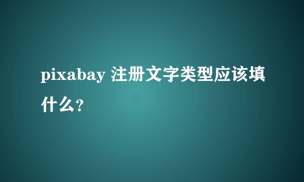 pixabay 注册文字类型应该填什么？
