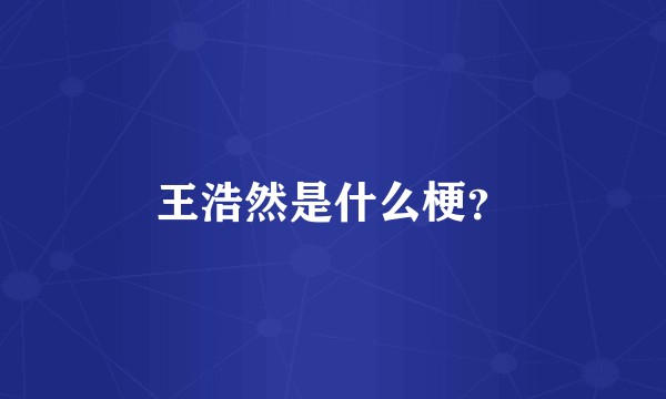 王浩然是什么梗？