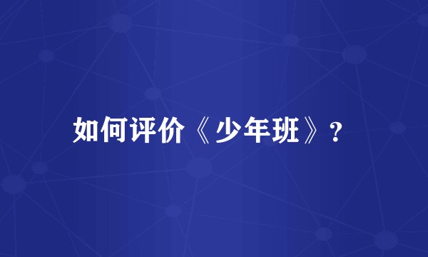如何评价《少年班》？