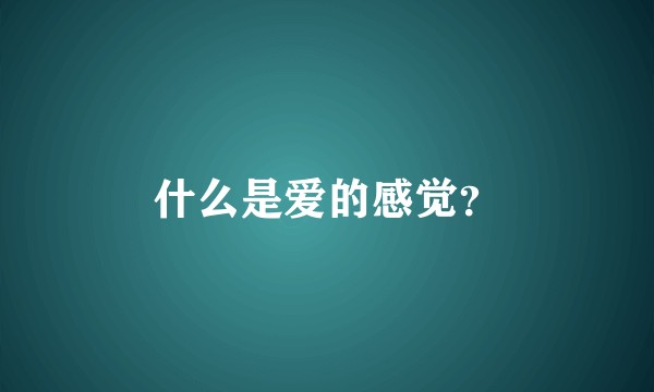 什么是爱的感觉？