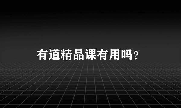 有道精品课有用吗？
