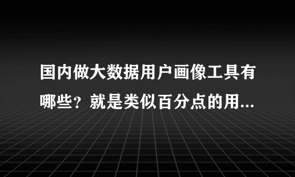 国内做大数据用户画像工具有哪些？就是类似百分点的用户标签管理系统那种，有人用过吗？