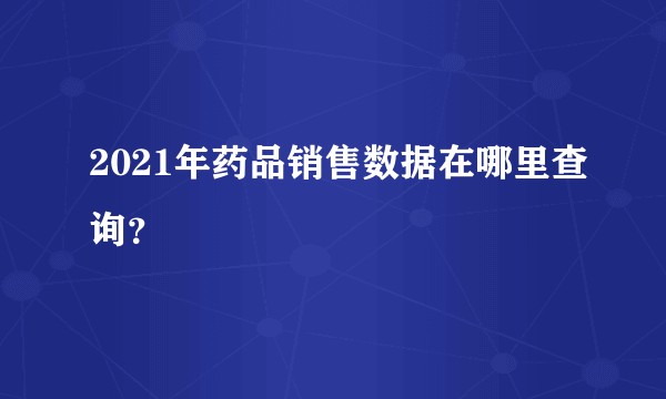 2021年药品销售数据在哪里查询？