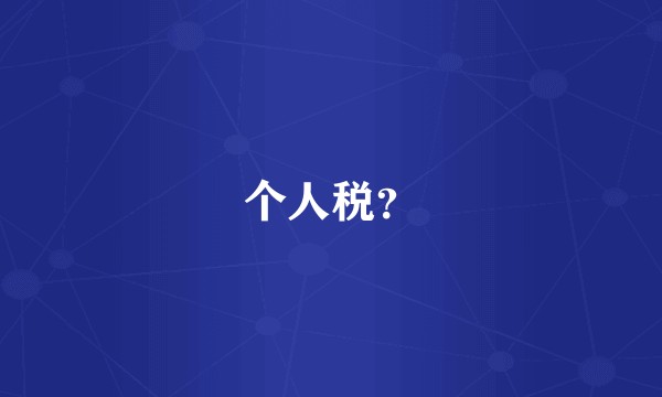 个人税？
