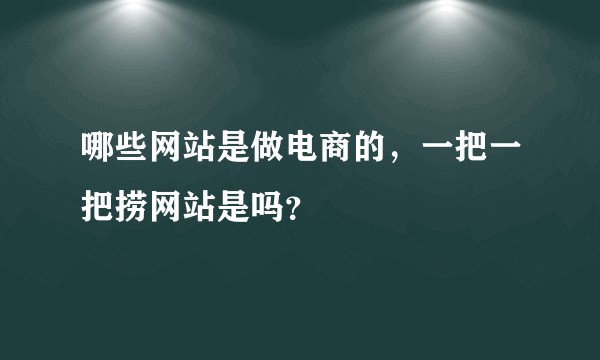 哪些网站是做电商的，一把一把捞网站是吗？