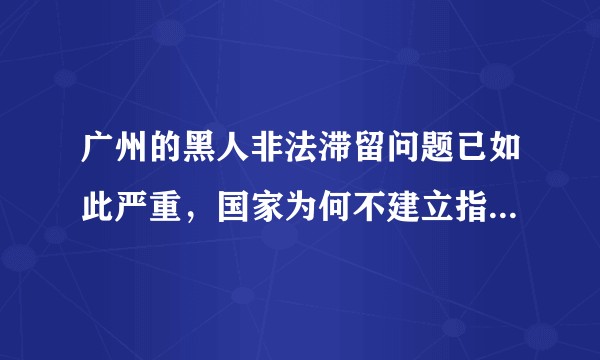 广州的黑人非法滞留问题已如此严重，国家为何不建立指纹输入系统打击非法移民？