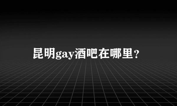 昆明gay酒吧在哪里？