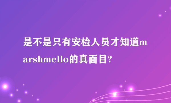 是不是只有安检人员才知道marshmello的真面目?