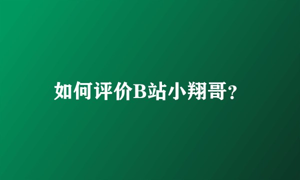 如何评价B站小翔哥？