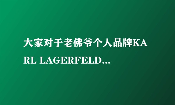大家对于老佛爷个人品牌KARL LAGERFELD怎么评价，有没有喜欢的朋友？