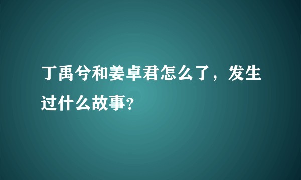 丁禹兮和姜卓君怎么了，发生过什么故事？