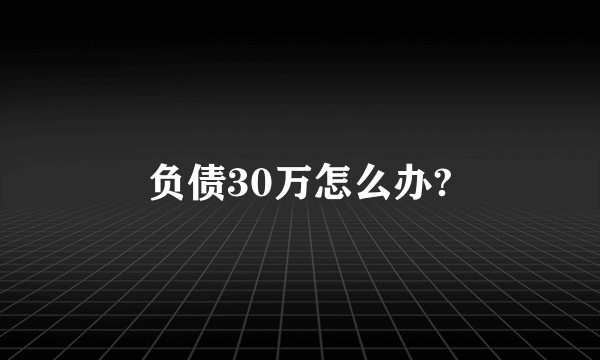 负债30万怎么办?