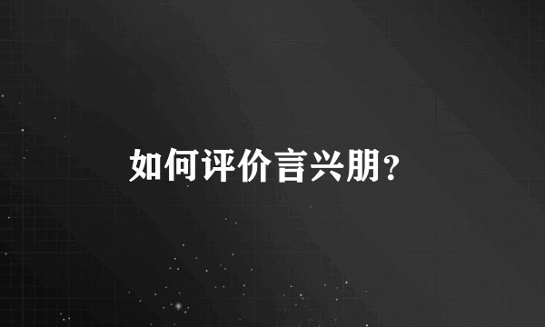 如何评价言兴朋？
