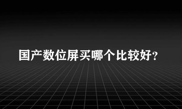 国产数位屏买哪个比较好？