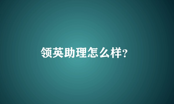 领英助理怎么样?