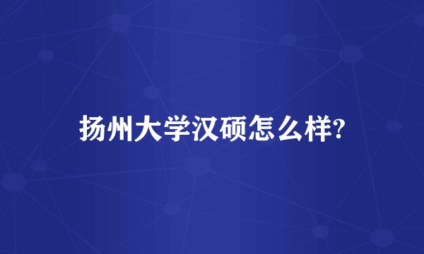 扬州大学汉硕怎么样?