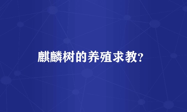 麒麟树的养殖求教？