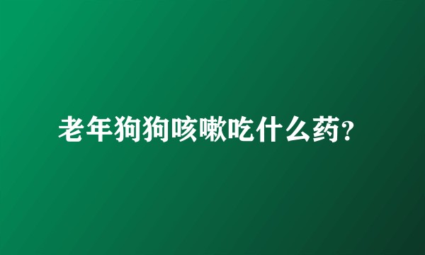 老年狗狗咳嗽吃什么药？