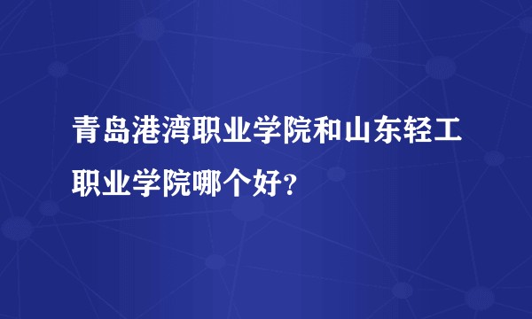青岛港湾职业学院和山东轻工职业学院哪个好？