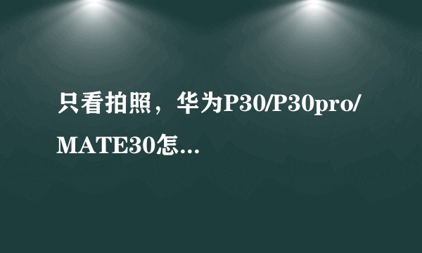 只看拍照，华为P30/P30pro/MATE30怎么选? （不拍蚊子，不拍月亮，但风景照要清晰漂亮）？