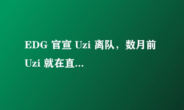 EDG 官宣 Uzi 离队，数月前 Uzi 就在直播中宣布自己退役，如何评价他的第三次复出？