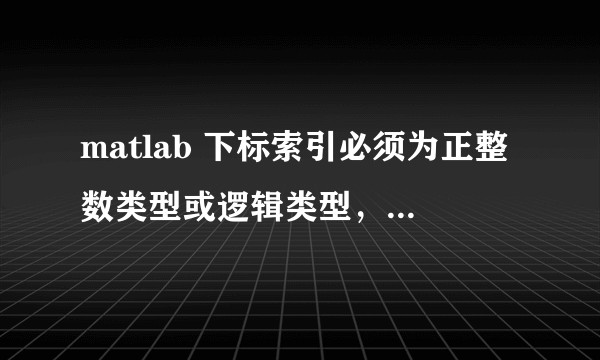 matlab 下标索引必须为正整数类型或逻辑类型，怎样修改？