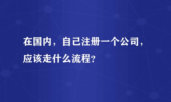 在国内，自己注册一个公司，应该走什么流程？
