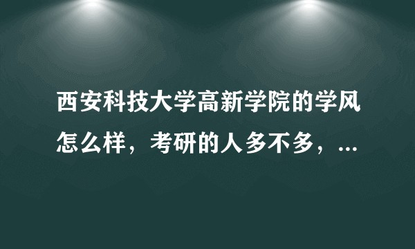 西安科技大学高新学院的学风怎么样，考研的人多不多，成功率大吗？