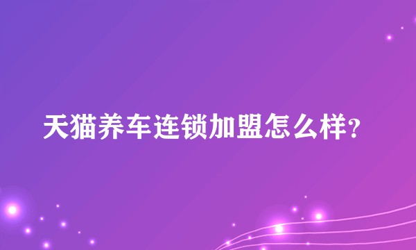 天猫养车连锁加盟怎么样？