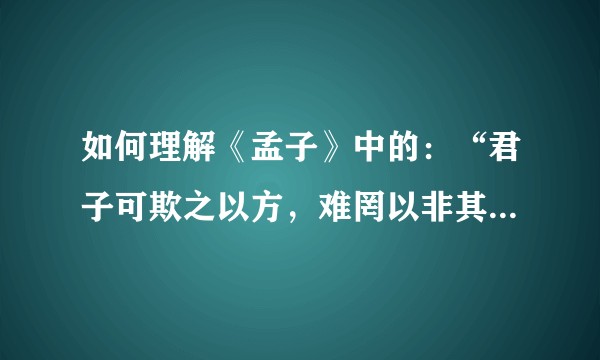 如何理解《孟子》中的：“君子可欺之以方，难罔以非其道”这句话？