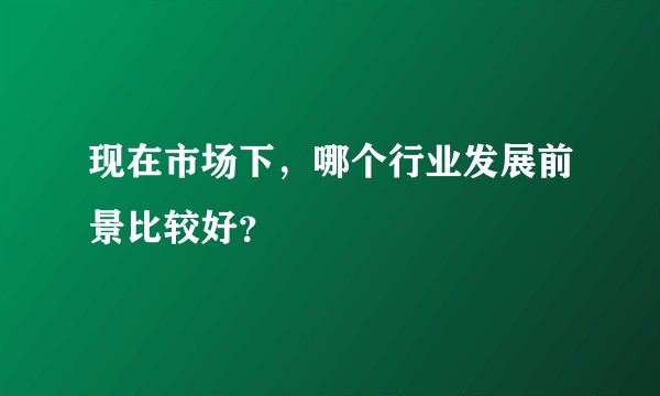 现在市场下，哪个行业发展前景比较好？