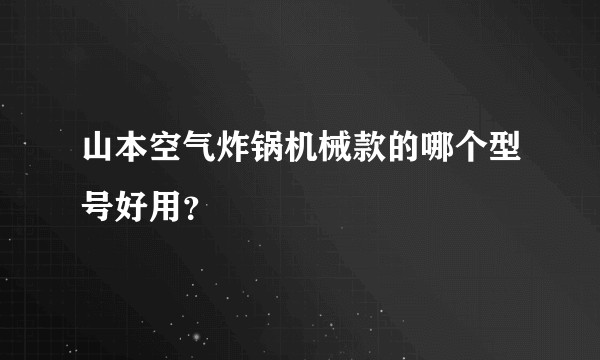 山本空气炸锅机械款的哪个型号好用？