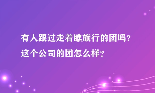 有人跟过走着瞧旅行的团吗？这个公司的团怎么样？