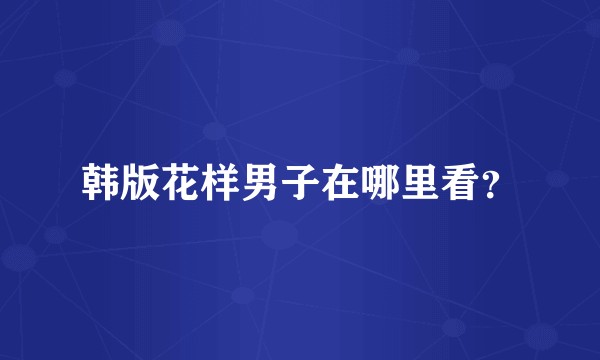 韩版花样男子在哪里看？