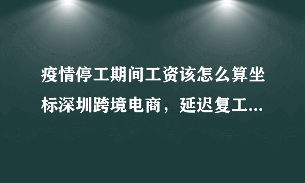 疫情停工期间工资该怎么算坐标深圳跨境电商，延迟复工期间只发放深圳最低标准工资两千二，要求在家办公。?